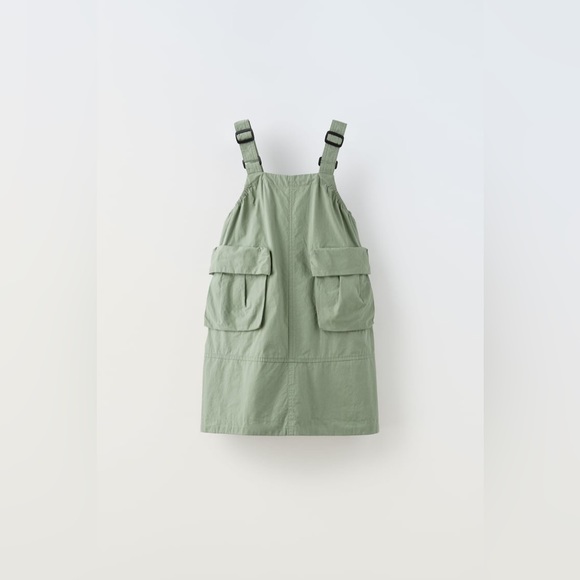 NWT ZARA KIDS/TECHNICAL POCKET PINAFORE DRESS - Picture 4 of 5